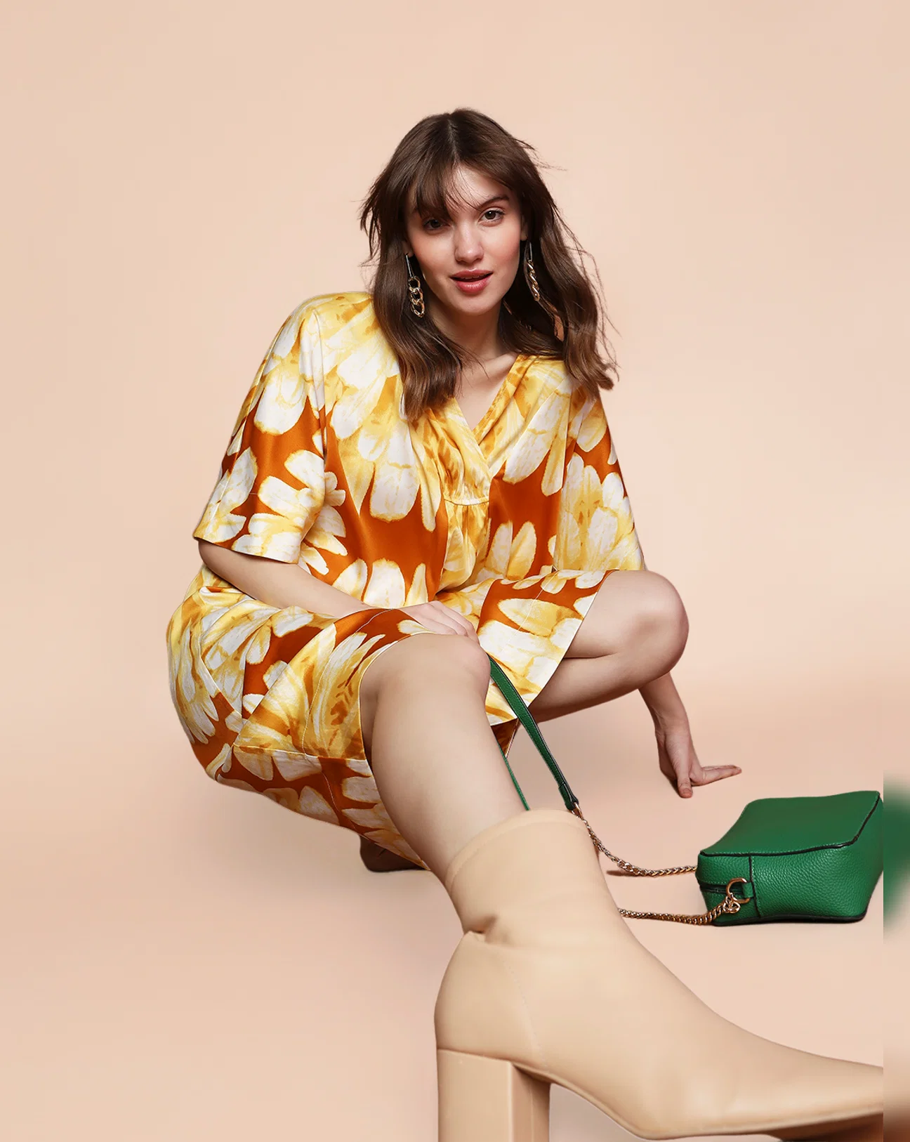 YELLOW FLORAL SHIFT DRESS